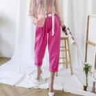 Band-waist Harem Pants With Belt