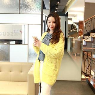 Open-front Chunky-knit Cardigan