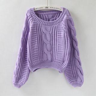 Puff-sleeve Short Sweater