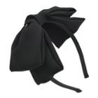 Large Layered-bow Hair Band Black - One Size