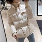 Double-breasted Drawstring Padded Jacket