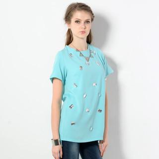 Jeweled Chiffon Tunic Blue - One Size