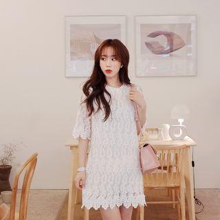 Laced Mini Shift Dress