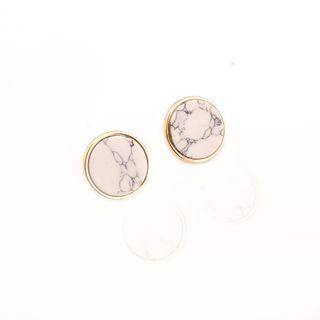 Turquoise Disc Earring B0183 - White - One Size