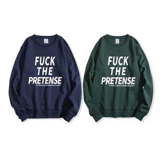 Long-sleeve Lettering Crewneck Sweatshirt