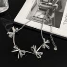 Bow Choker Necklace Silver - One Size