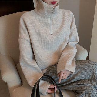 Half-zip Pullover / Wide Leg Knit Pants
