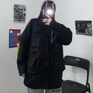 Buckled Cargo Vest Black - One Size