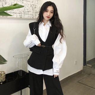 Plain Shirt / Belted Vest