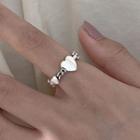 Alloy Heart Open Ring 1 Pc - As Shown In Figure - One Size