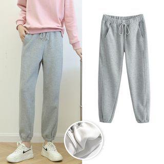 Drawstring Fleece Lined Sweatpants