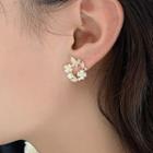 Butterfly Flower Faux Pearl Earring