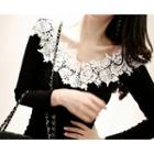 Lace-detail Tube-hem Bodycon Dress