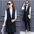 Plain Long Notch Lapel Vest