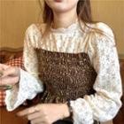 Lace Long-sleeve Floral Blouse