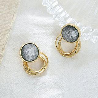 Hoop Drop Earring E662 - S925 Sterling Silver - Earring - One Size