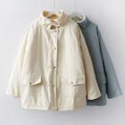 Fleece-collar Loose-fit Coat