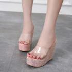 Glitter Platform Mule Sandals