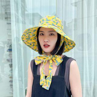 Printed Wide Brim Bucket Hat