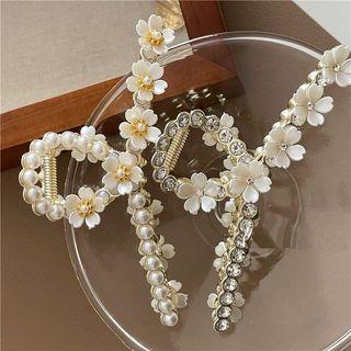 Flower Faux Pearl / Rhinestone Alloy Hair Clamp