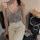 Cropped Open-front Jacket / Leopard Print Camisole Top