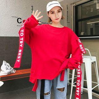 Lettering Trim Sweatshirt