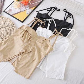 Asymmetrical Slit Suspender Top