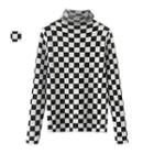 Checkerboard Turtleneck Knit Top Checkerboard - Black & White - One Size