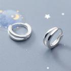 925 Sterling Silver Layered Hoop Earring 1 Pair - S925 Silver - One Size