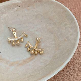 Rhinestone Alloy Swing Earring Ndyz245 - 1 Pair - Gold - One Size