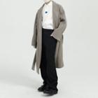 Tie-waist Double-breasted Long Coat