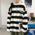 Color-block Stripe Long-sleeve Oversize Top