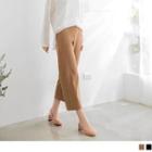 Ankle-length Wide-leg Chiffon Pants