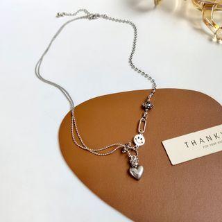 Heart Pendant Necklace 1 Piece - Silver - One Size