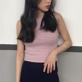 Slim-fit Striped Cropped Camisole Top