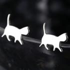 Alloy Cat Earring 1 Pair - Silver - One Size