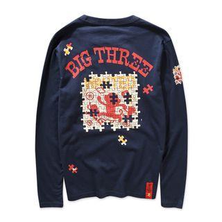 Long-sleeve Cartoon Print Round Neck T-shirt