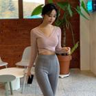 V-neck Cross Panel Top