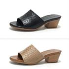 Genuine Leather Snake-skin Mules