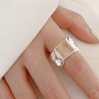 Square Sterling Silver Open Ring Silver - One Size