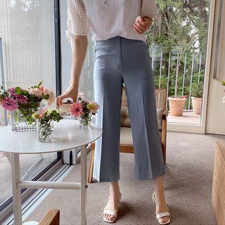 Band-waist Dress Boot-cut Pants