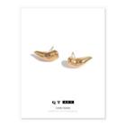 Irregular Polished Alloy Earring 1 Pair - Gold - One Size