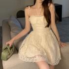 Strappy Lace A-line Dress Off-white - One Size