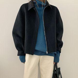 Handmade Balloon-sleeve Wool Jacket