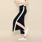 Band-waist Slit-side Pants