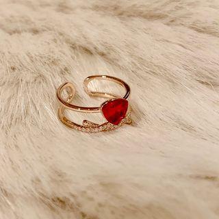 Gemstone Ring Gold & Red - One Size