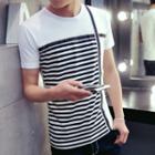 Stripe Panel Short-sleeve T-shirt