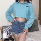 Long Sleeve Appliqued Polo Shirt