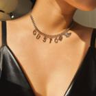 Letter Chain Necklace 2858 - White Gold - One Size