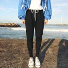 Plain Drawstring Jogger Pants